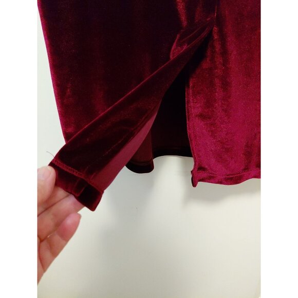 New Rock Steady Velvet Sheath Dress Midi Sleeveless Burgundy 3X - Picture 10 of 10